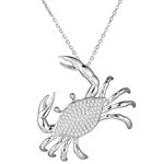 Alamea Sterling Silver Pave Cubic Zircona Crab Necklace