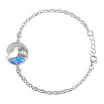 Alamea Alamea Sterling Silver Opal Wave Bracelet with pavé CZs