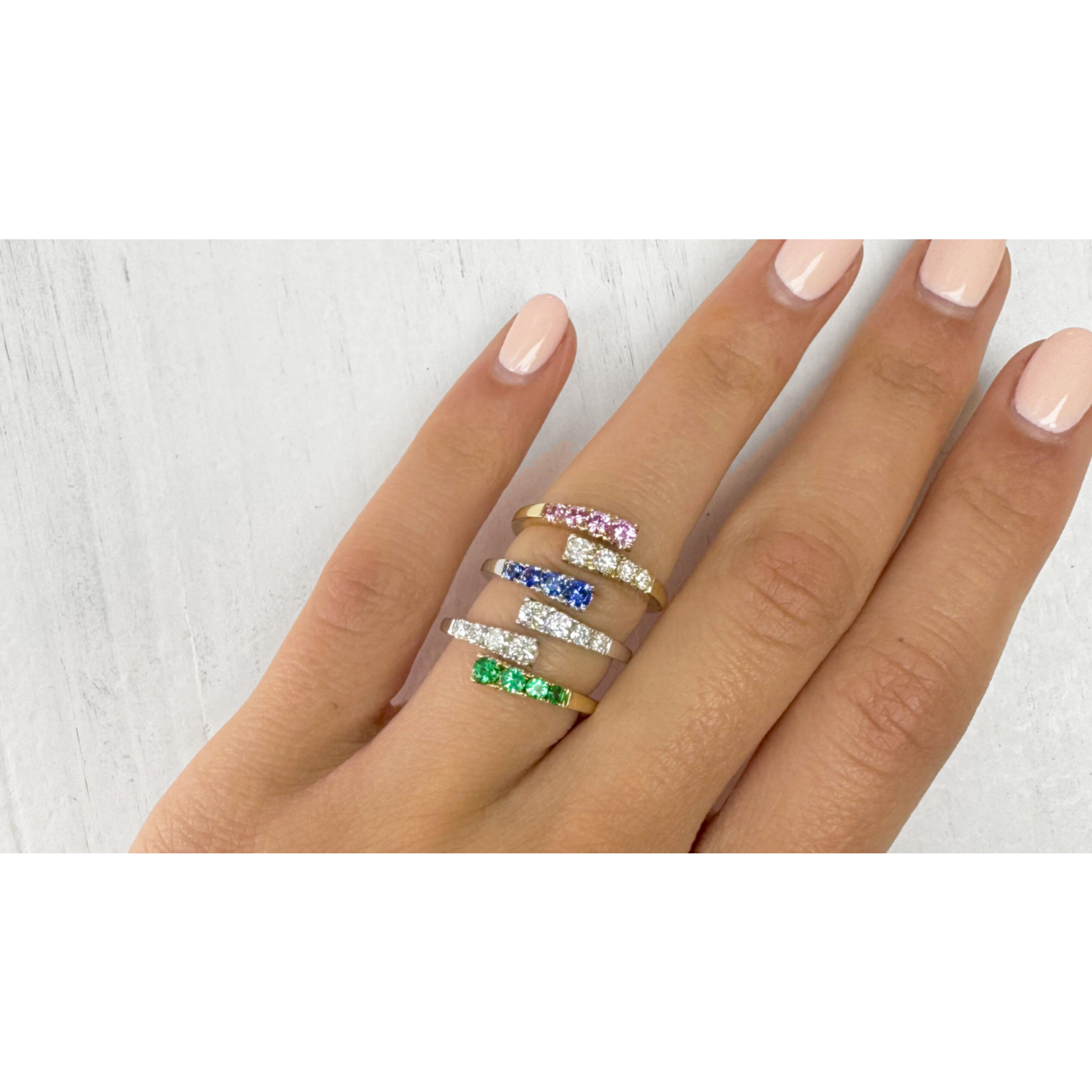 Frederic Sage Frederick Sage 14K 2-Tone Ladies Natural Emerald and Diamond Ring