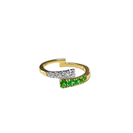 Frederic Sage Frederick Sage 14K 2-Tone Ladies Natural Emerald and Diamond Ring
