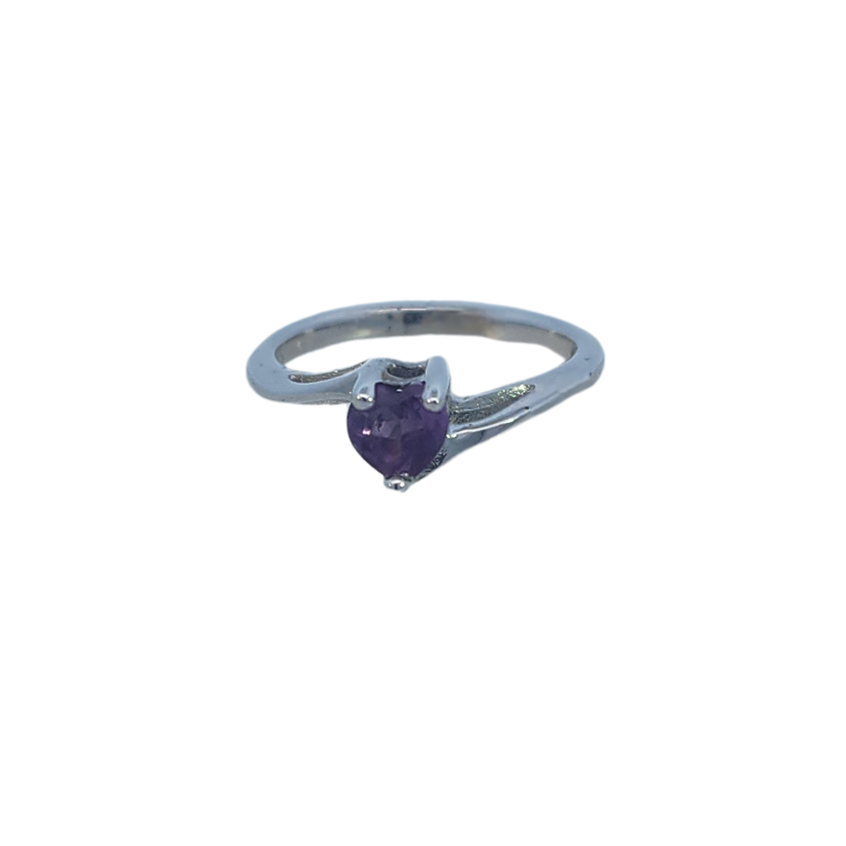 Sterling Silver Imitation Alexandrite Heart Ring