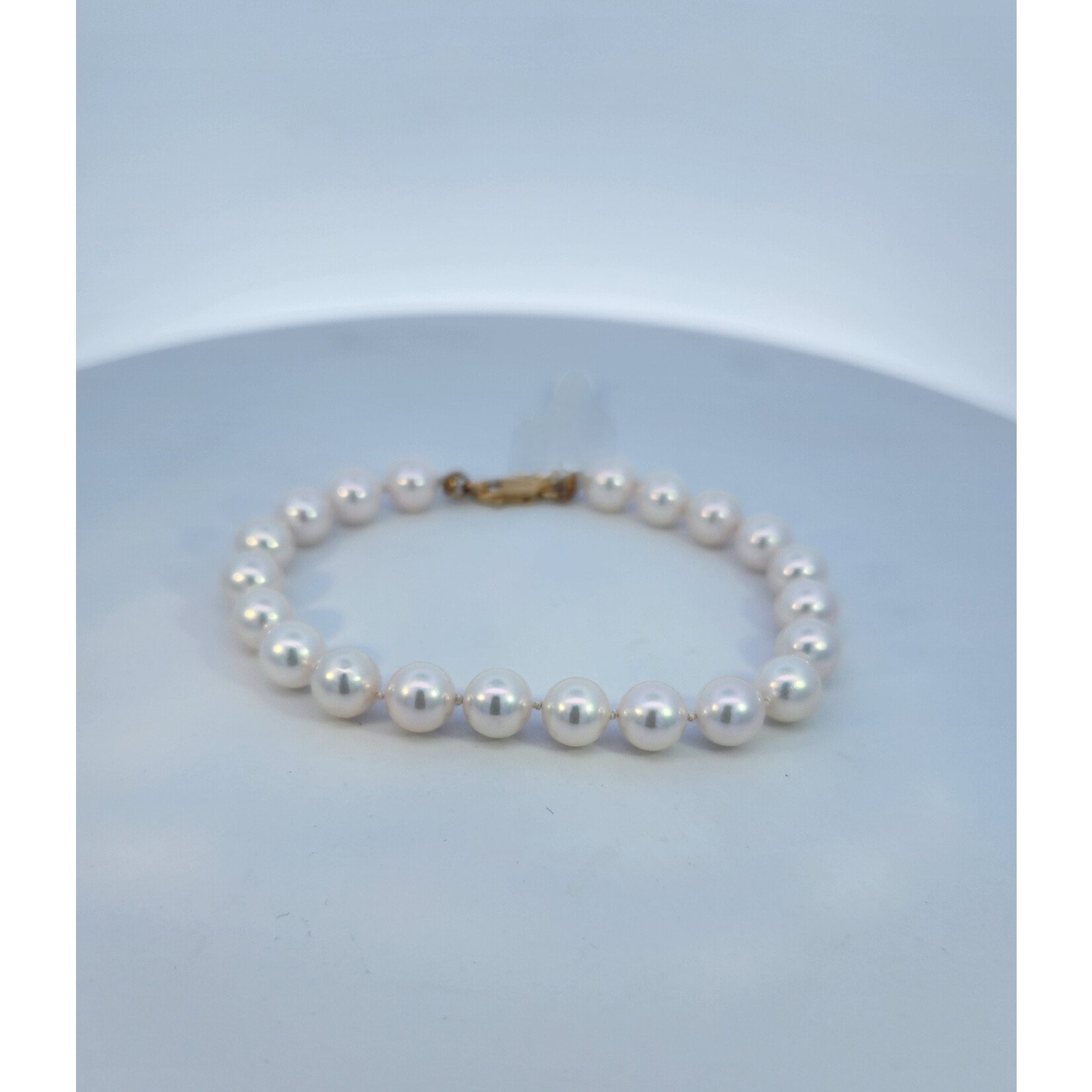 7-7.5 mm Cultured Pearl Bracelet with 14 Karat Yellow Gold Clasp