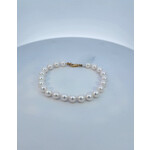 6.5 mm Cultured Pearl Bracelet with 14 Karat Yellow Gold Clasp