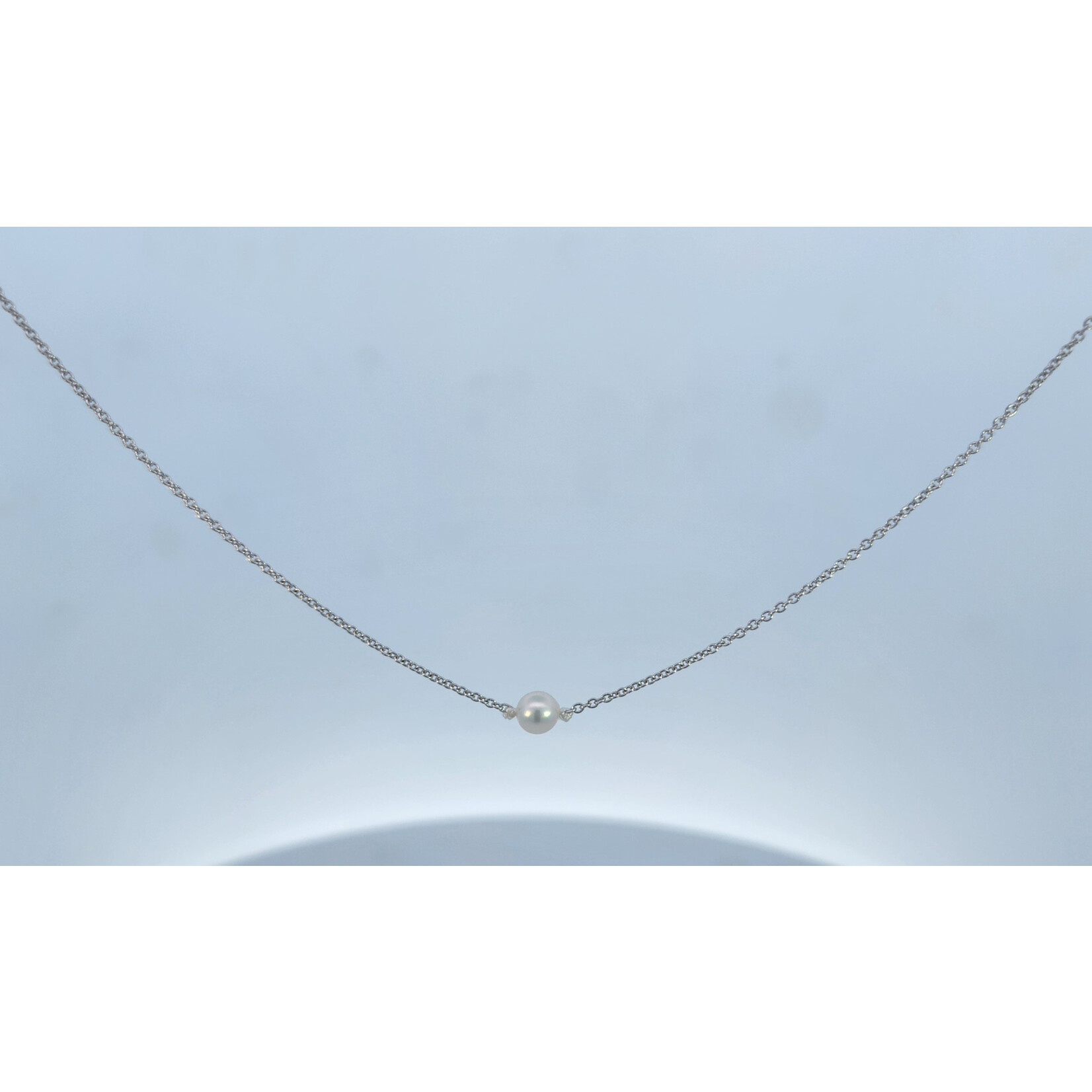 14 Karat White Gold Chain with 5 mm Add-A-Pearl Necklace