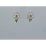 18 Karat White Pearl & Diamond Studs