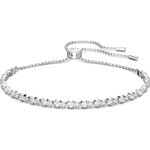 Swarovski Subtle Trilogy Tennis bracelet, Round cut, White, Rhodium plated