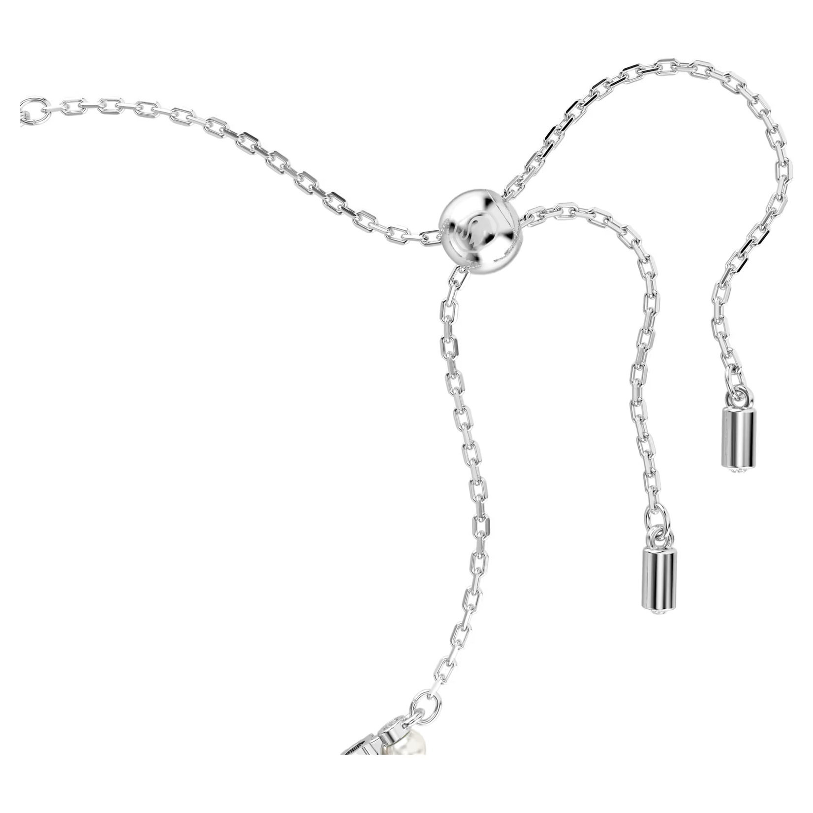 Swarovski Matrix Tennis bracelet Crystal pearl, Round cut, White, Rhodium plated