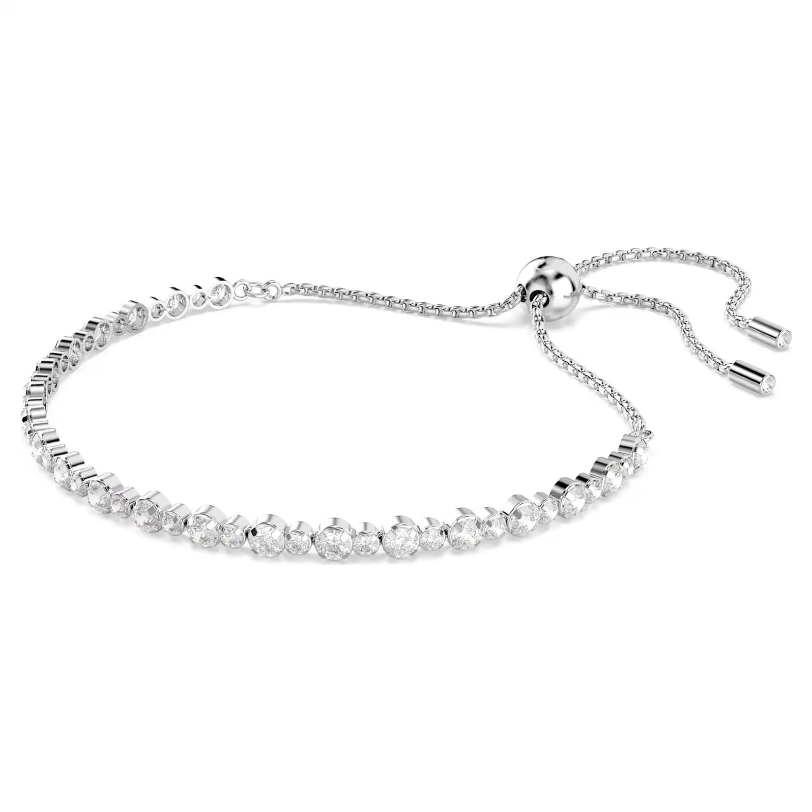 Swarovski Matrix Tennis bracelet Mixed round cuts, White, Rhodium plated