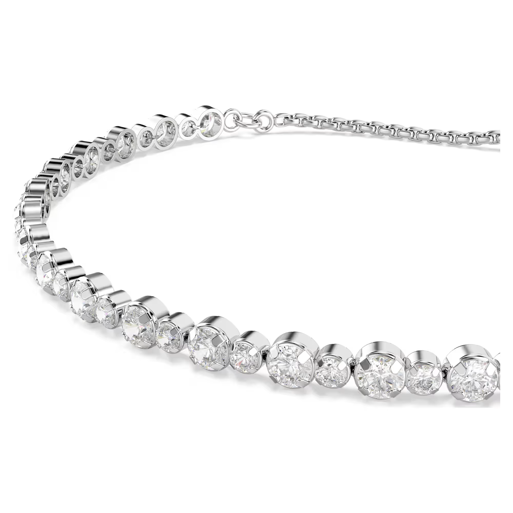 Swarovski Matrix Tennis bracelet Mixed round cuts, White, Rhodium plated