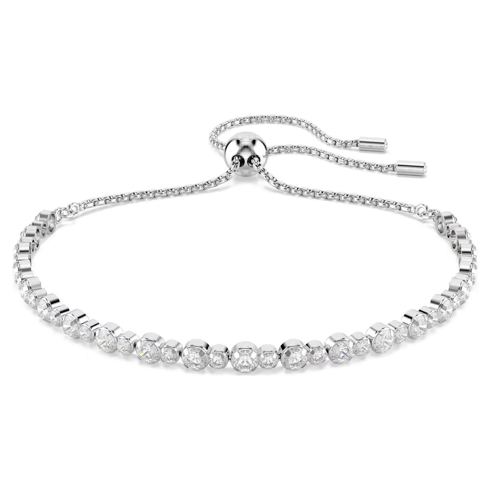Swarovski Matrix Tennis bracelet Mixed round cuts, White, Rhodium plated