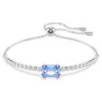 Swarovski Matrix Tennis bracelet Mixed cuts, Blue, Rhodium plated