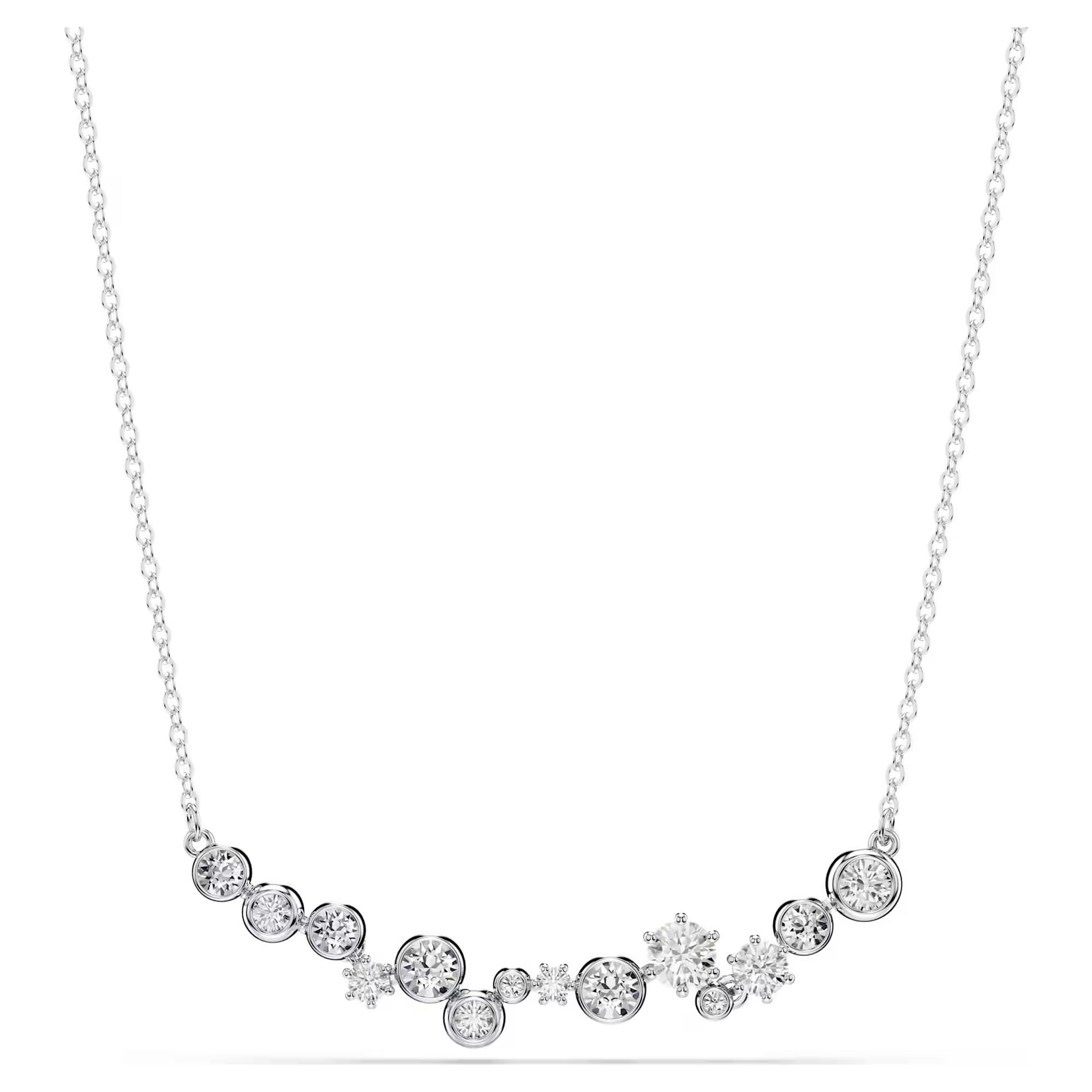 Swarovski Constella necklace Mixed cuts, White, Rhodium plated