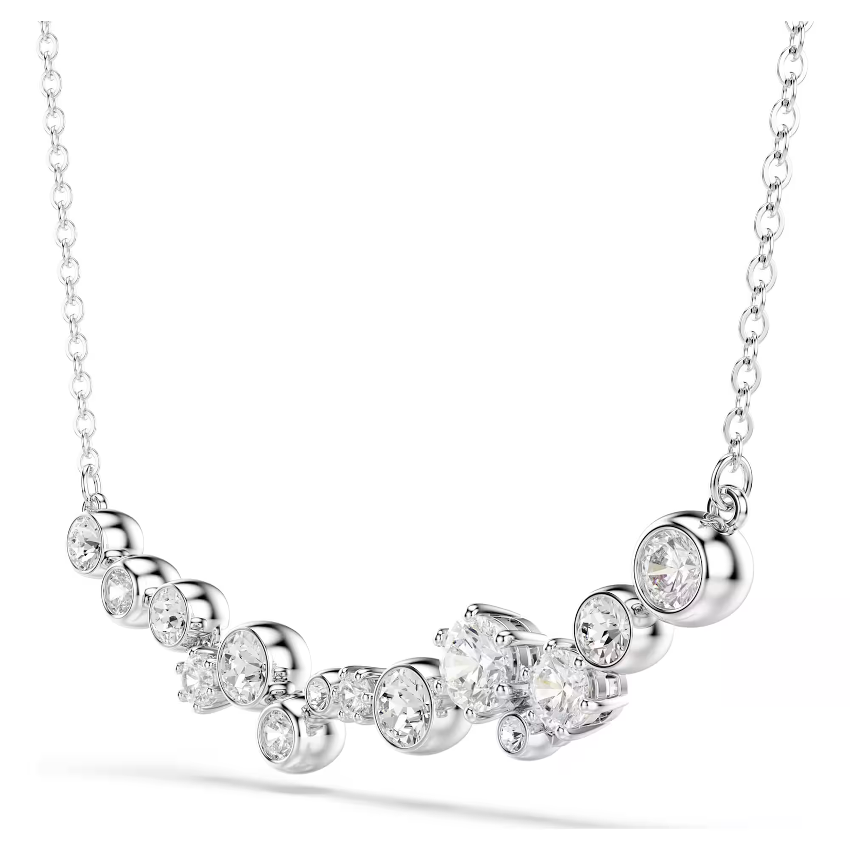 Swarovski Constella necklace Mixed cuts, White, Rhodium plated