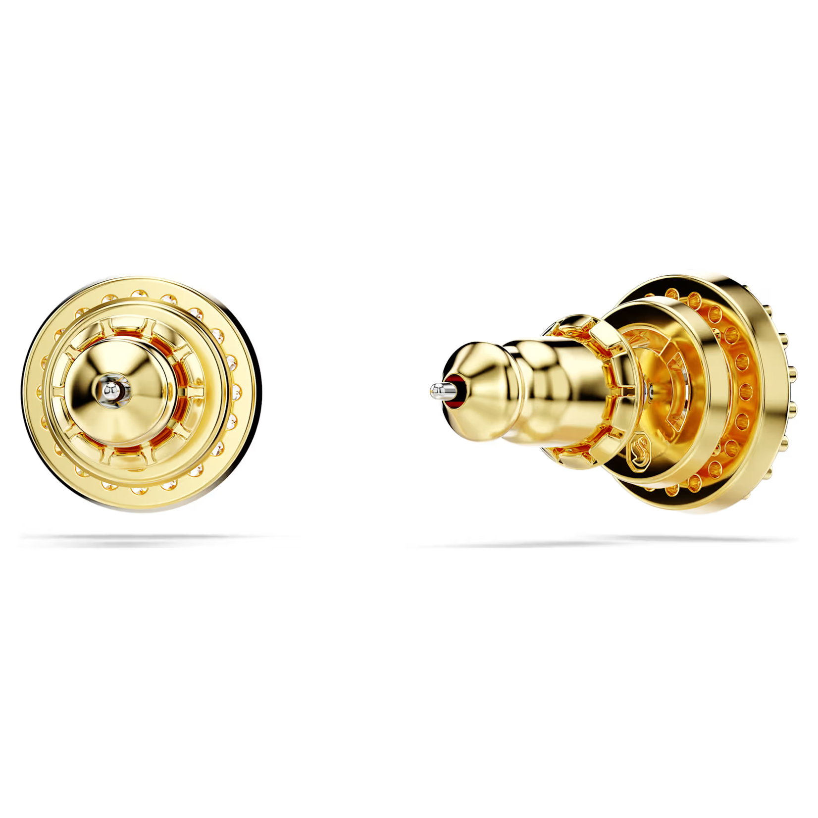 Swarovski Una Angelic stud earrings Round cut, Gold tone, Gold-tone plated