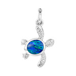 Alamea Alamea Sterling Silver Opal Turtle Charm