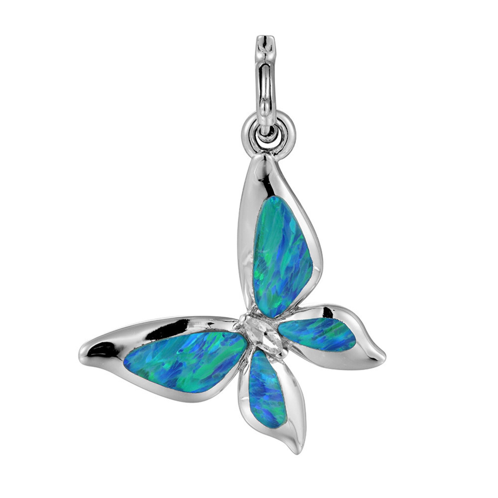 Alamea Alamea Sterling Silver Opal Butterfly Charm