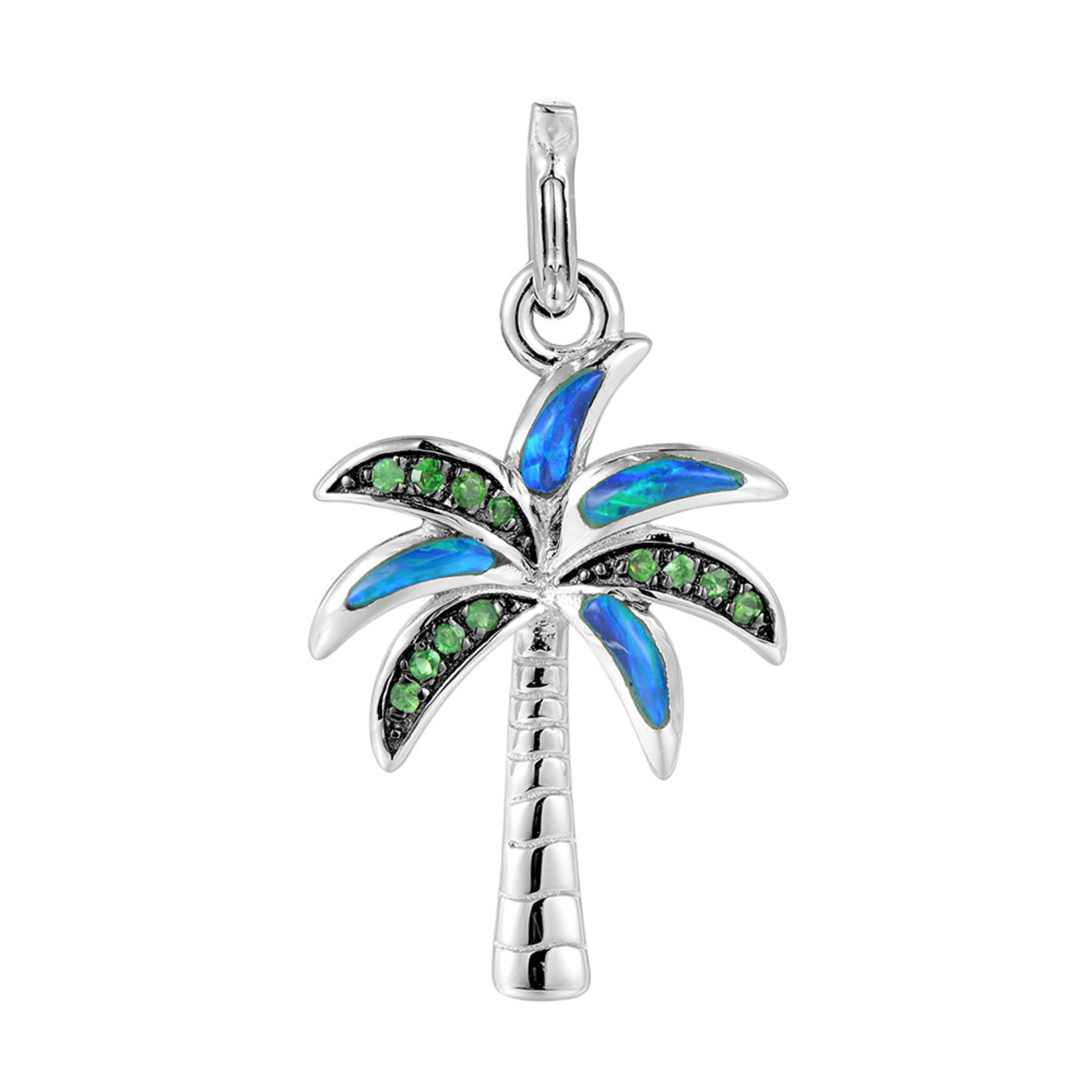 Alamea Alamea Sterling Silver Opal and Tsavorite Palm Tree Charm