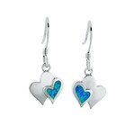 Alamea Alamea Sterling Silver Heart Opal Dangle Earrings