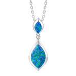 Alamea Alamea Sterling Silver Opal Marquise Necklace