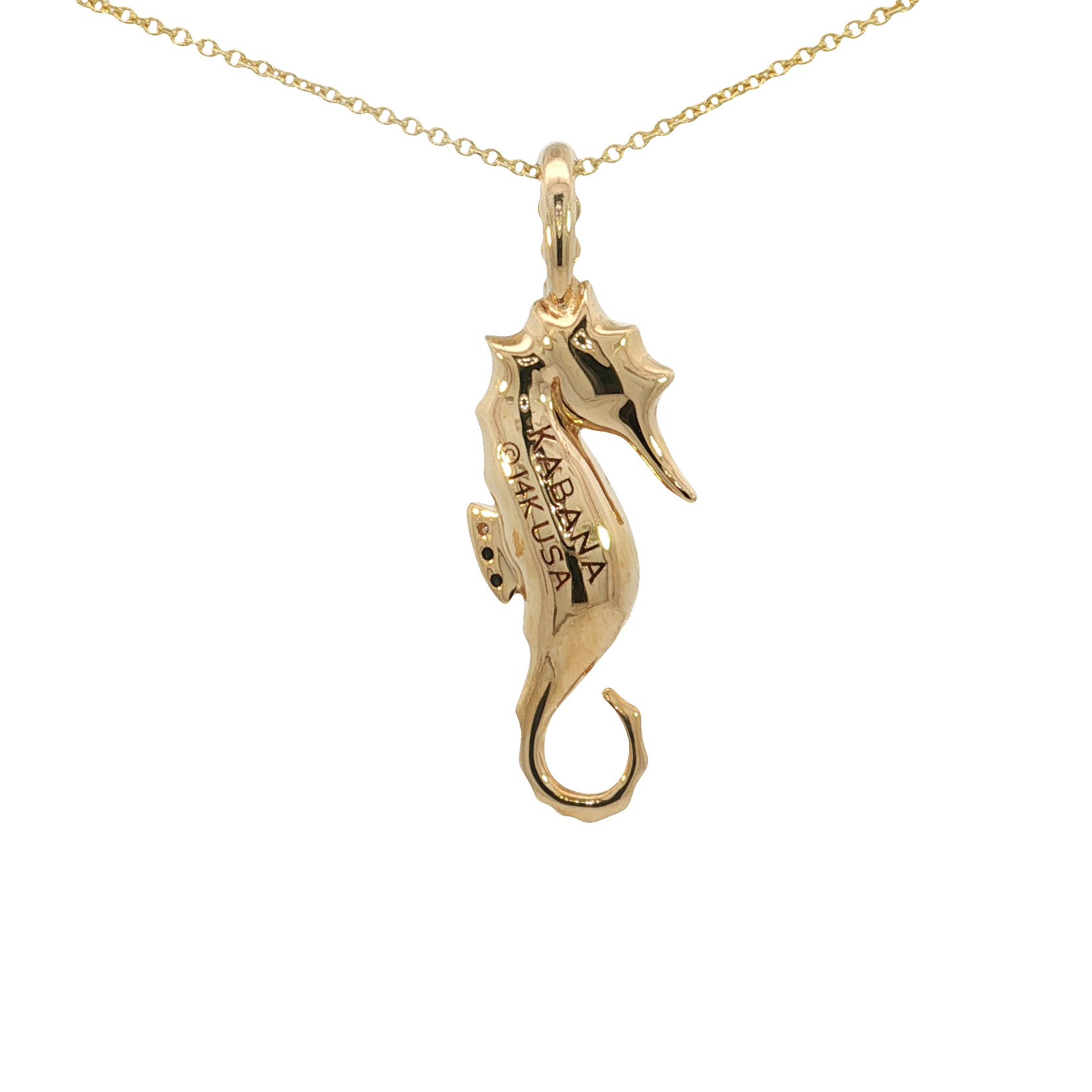 Kabana Kabana 14K Yellow Opal, Diamond and Ruby Seahorse Pendant