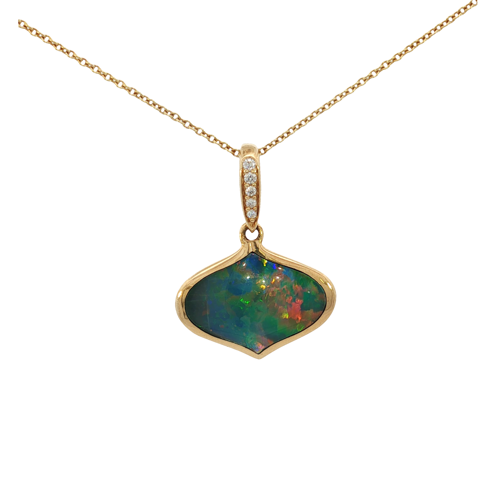 Kabana Kabana 14K Yellow Gold Opal and Diamond Pendant