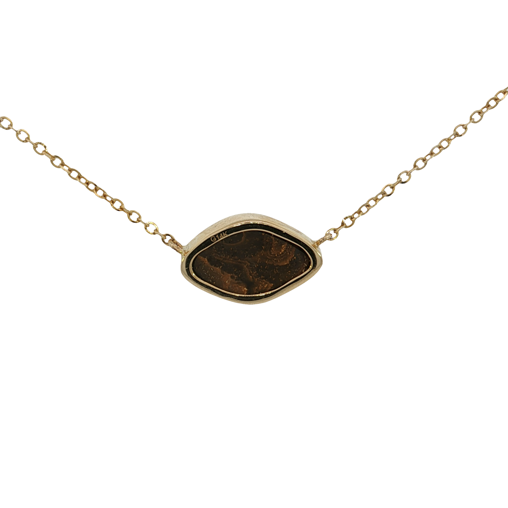 In the Rough 14K  Yellow Opal Bezel Pendant