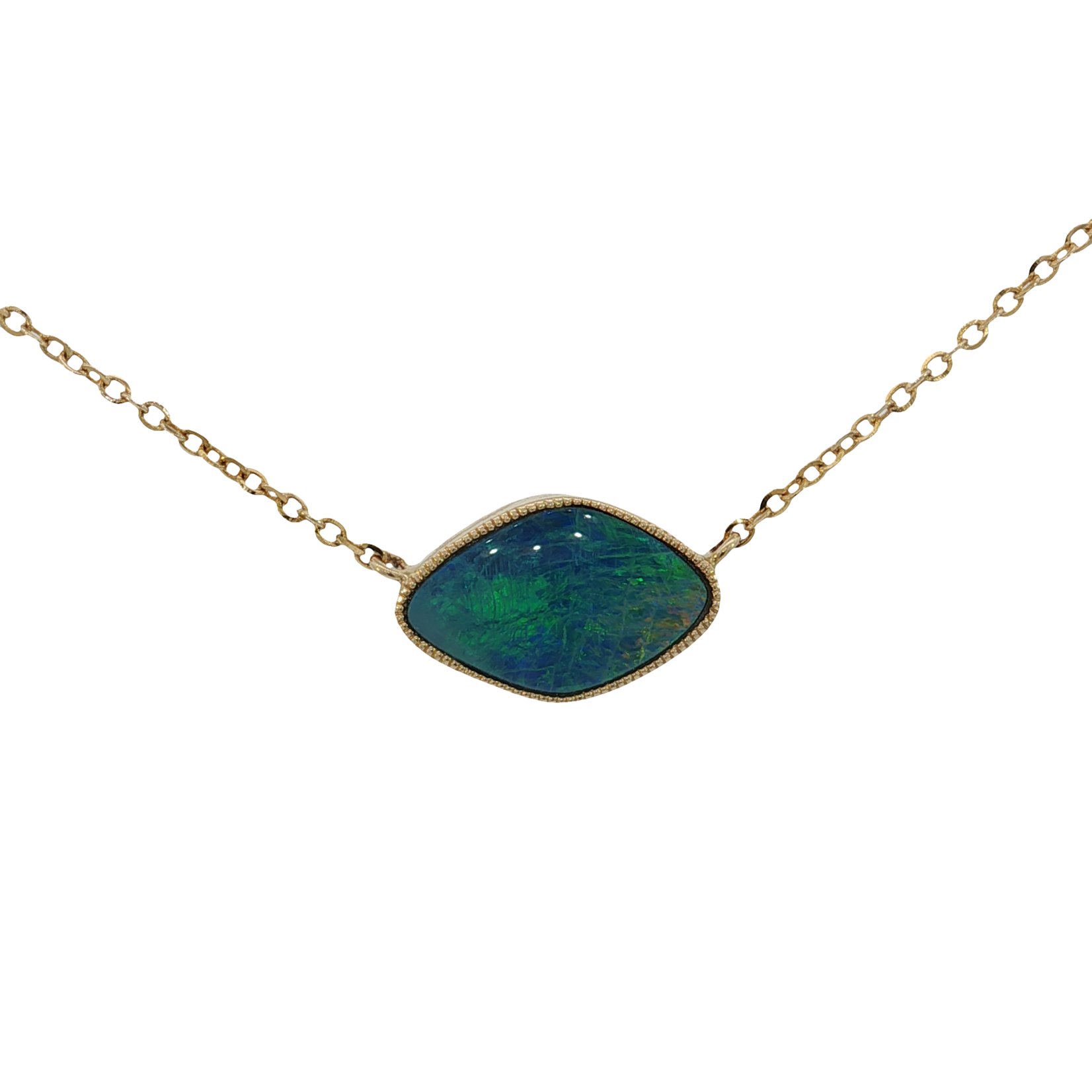 In the Rough 14K  Yellow Opal Bezel Pendant