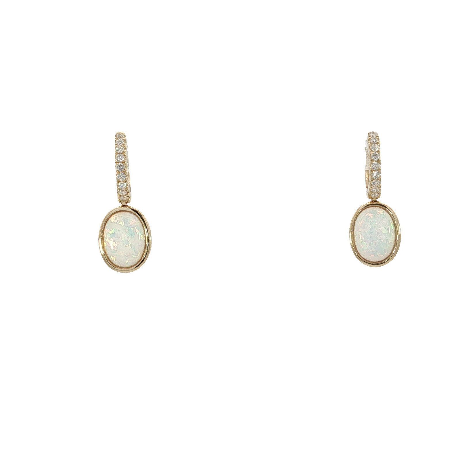 PeJay Creations PeJay 14 Karat Yellow Opal and Diamond Dangle Earrings