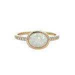 PeJay Creations PeJay 14 Karat Yellow Gold Opal and Diamond Ring