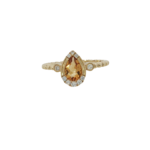 Quality Design 14 Karat Yellow Gold Citrine and Diamond Ring
