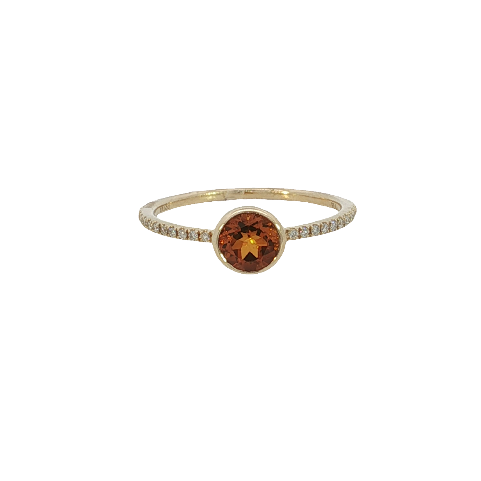 Prima New York PNY 14 Karat Yellow Gold Citrine and Diamond  Ring
