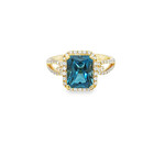 PeJay Creations PeJay Creations 14 Karat Yellow Gold London Blue Topaz and Diamond Ring
