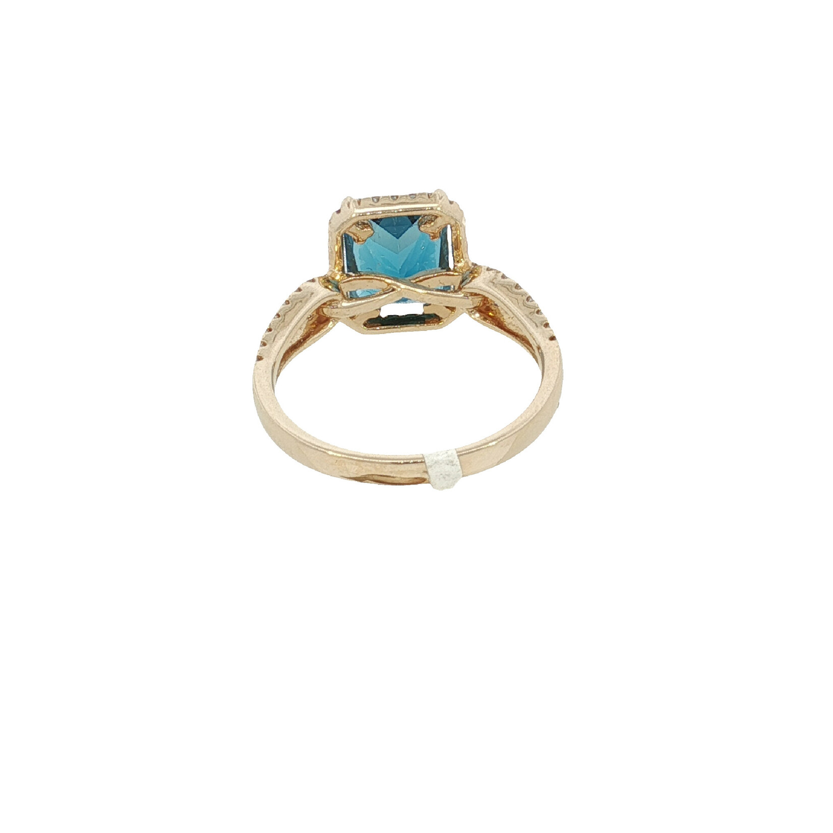 PeJay Creations PeJay Creations 14 Karat Yellow Gold London Blue Topaz and Diamond Ring