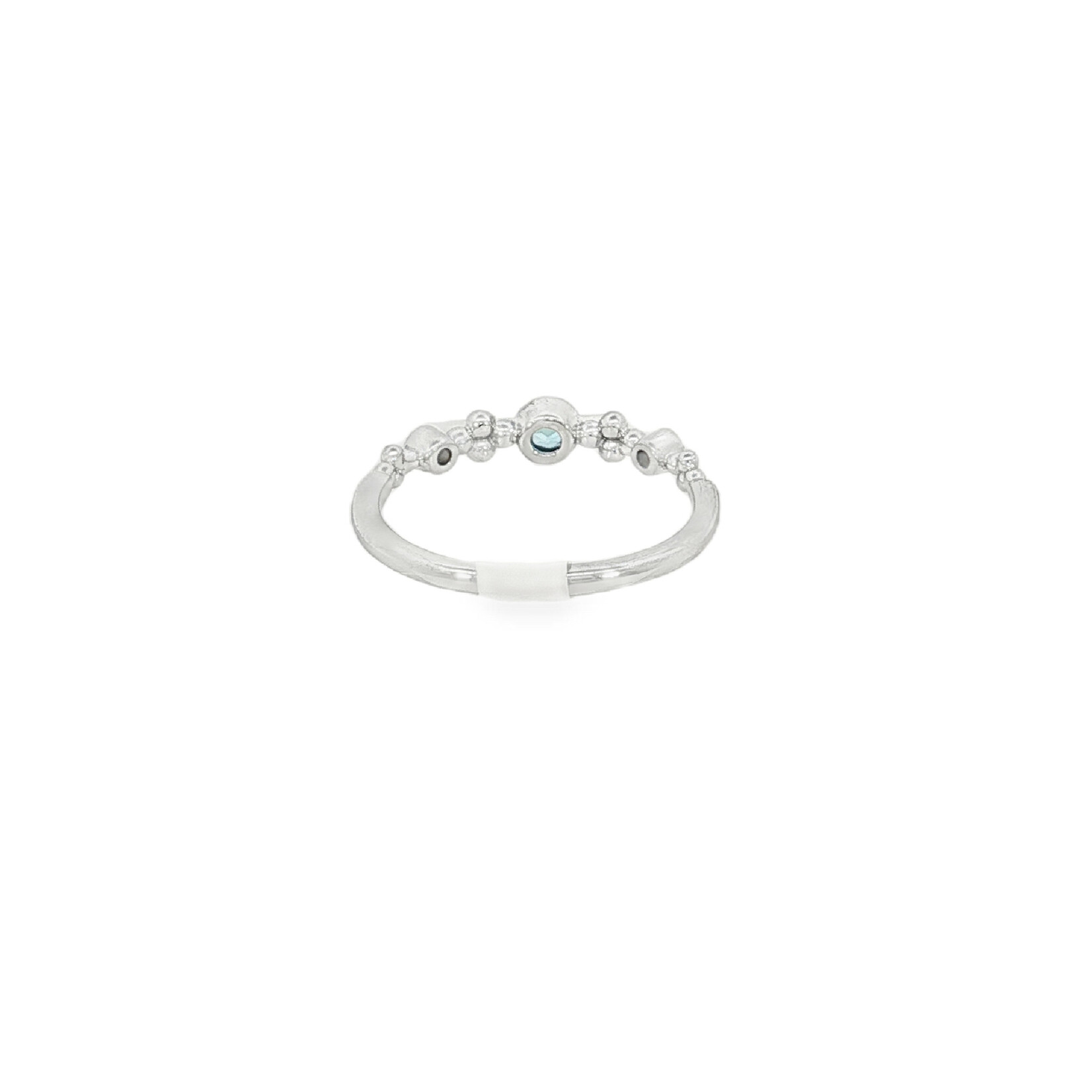 ITR 14 Karat White Gold Blue Topaz and Diamond Ring