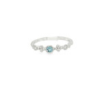 ITR 14 Karat White Gold Blue Topaz and Diamond Ring