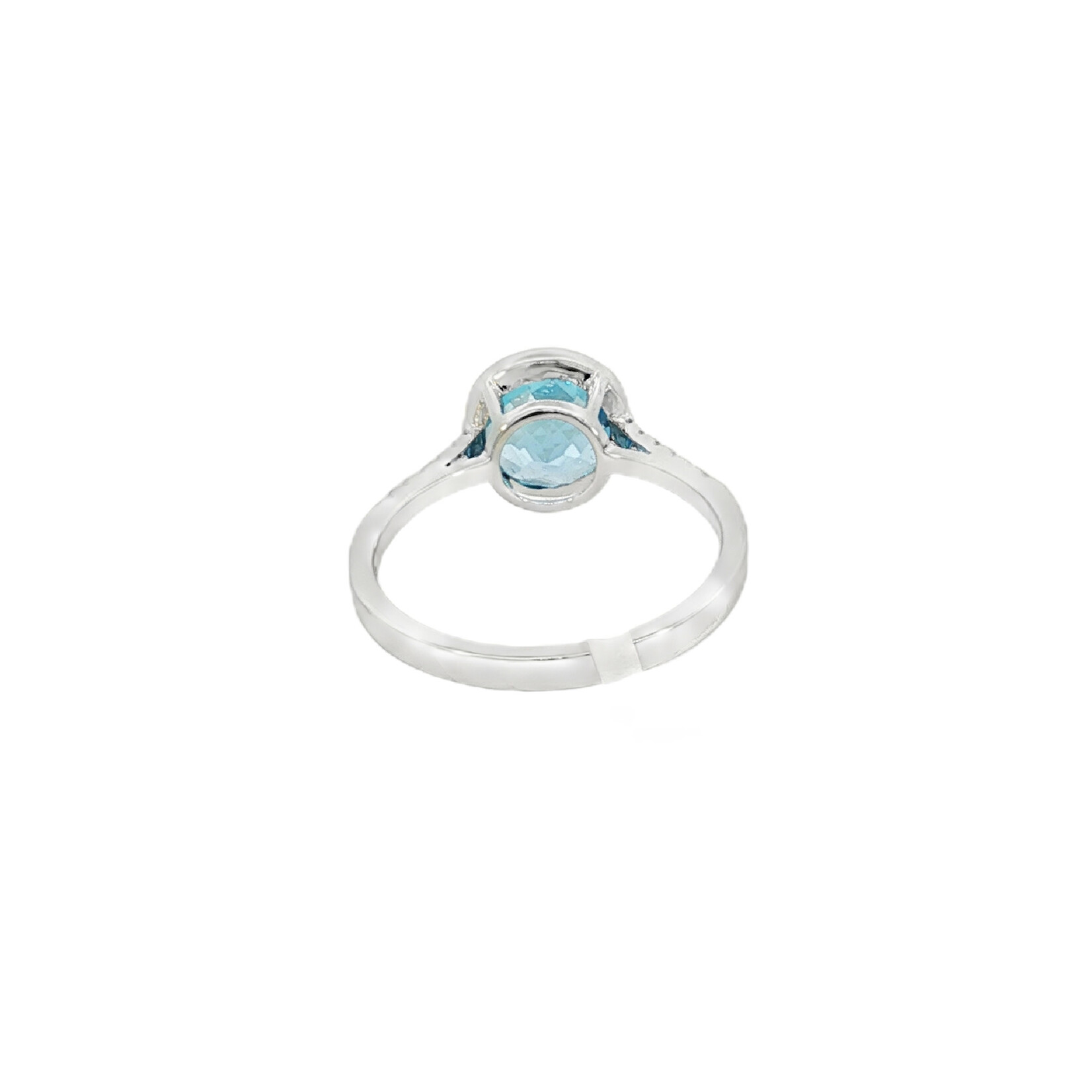 PeJay Creations PeJay 14 Karat White Gold Blue Topaz and Diamond Ring