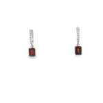 PeJay Creations PeJay Creations 14 Karat White Gold Garnet and Diamond Dangle Earring