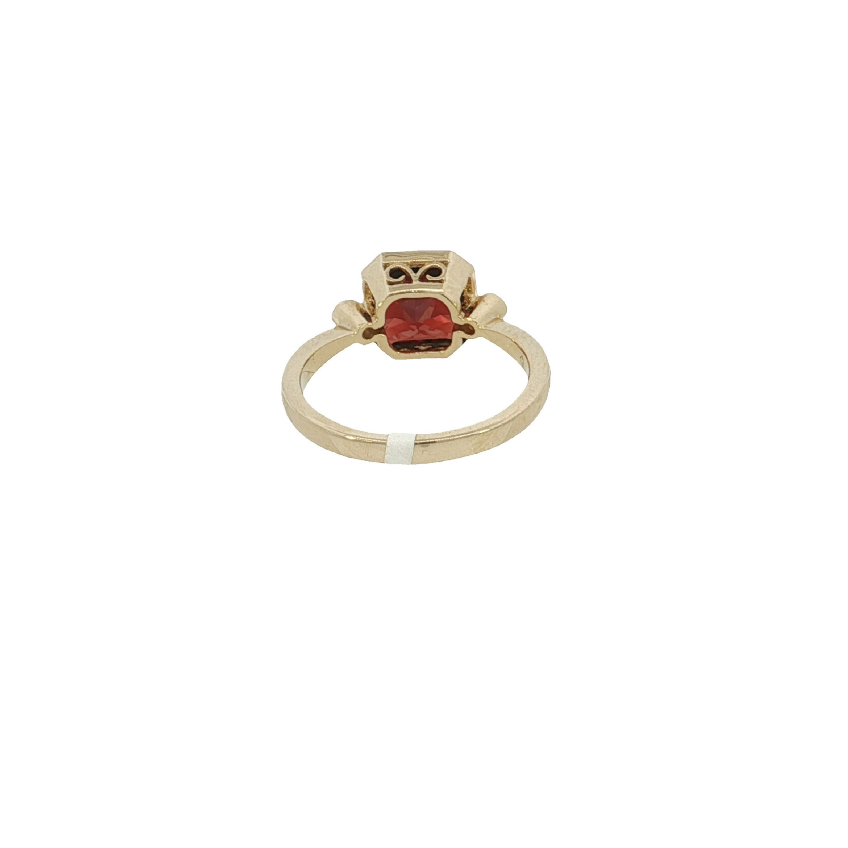 Quality Design 14 Karat Yellow Garnet and Diamond Ring