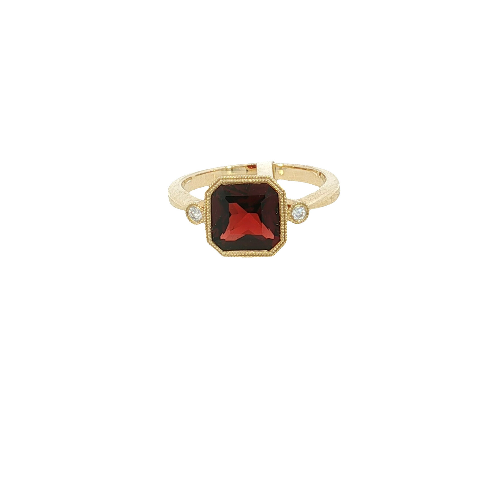Quality Design 14 Karat Yellow Garnet and Diamond Ring