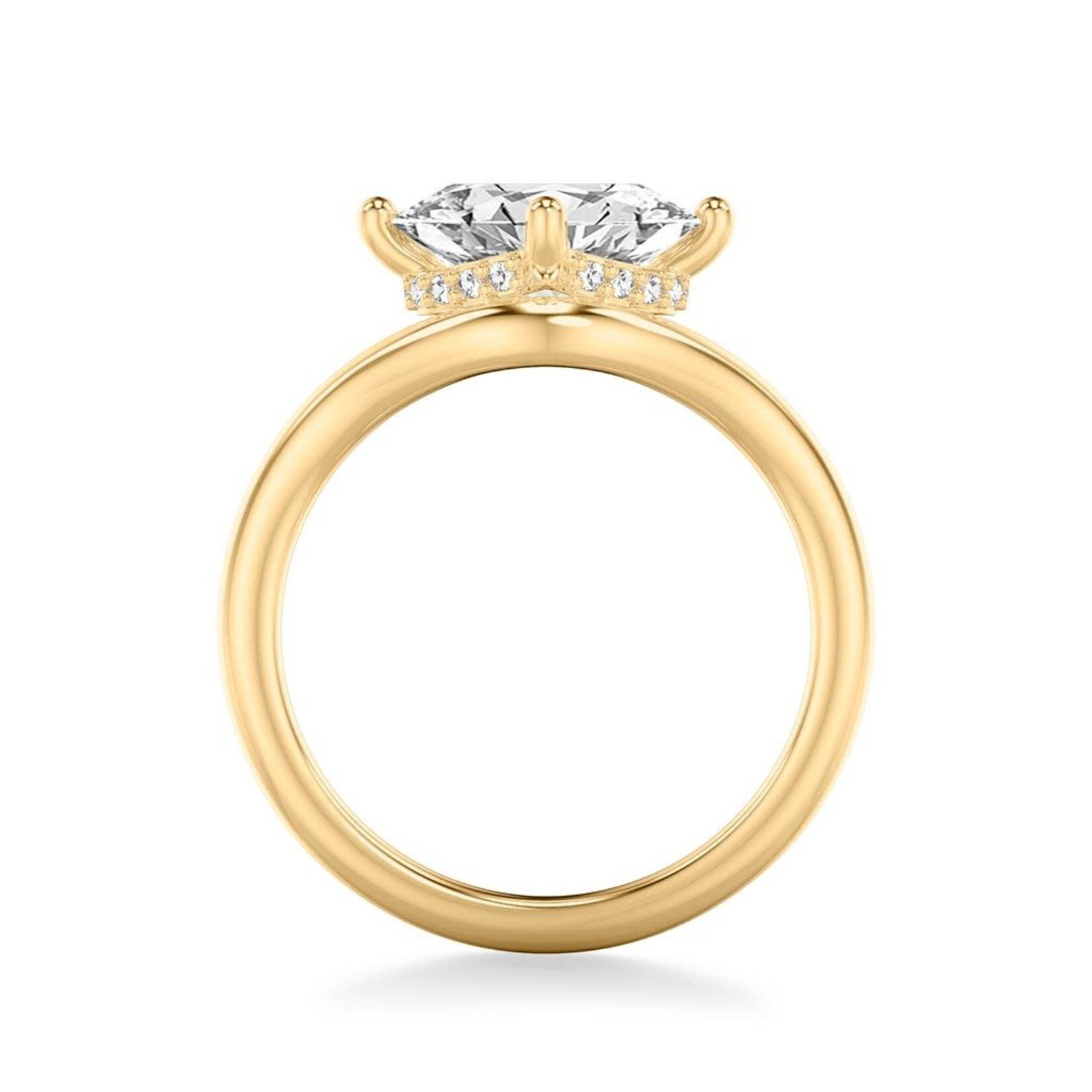 Floating Diamond Engagement Ring