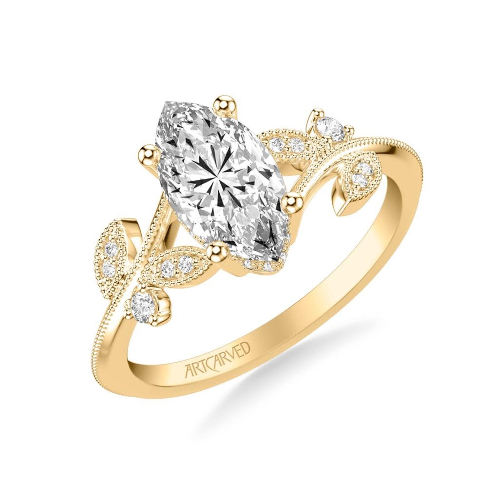 Floral Marquise Engagement Ring