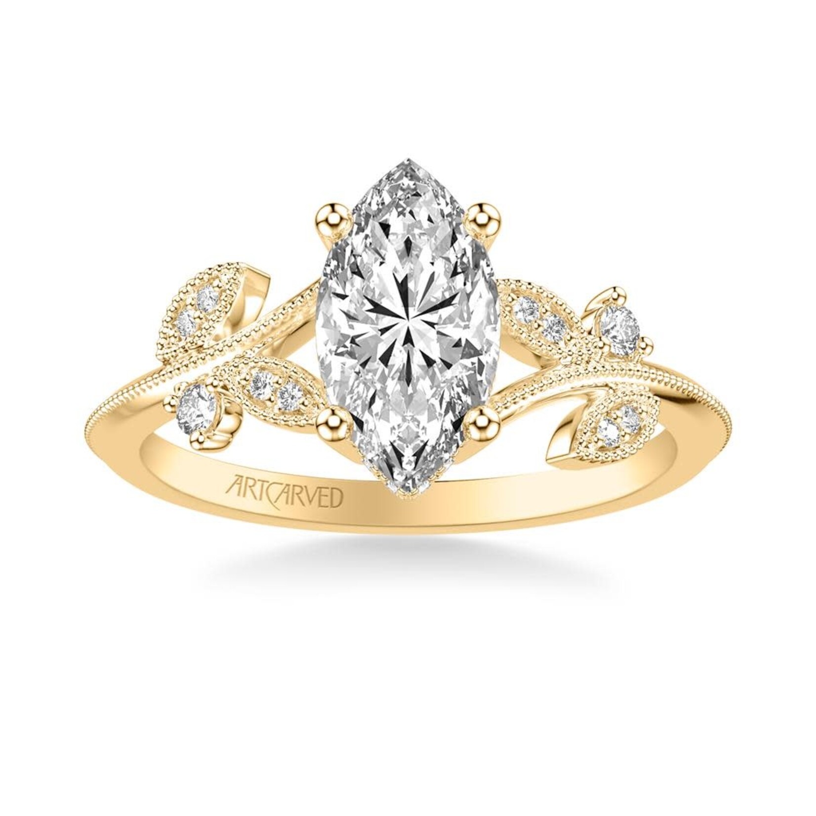 Floral Marquise Engagement Ring