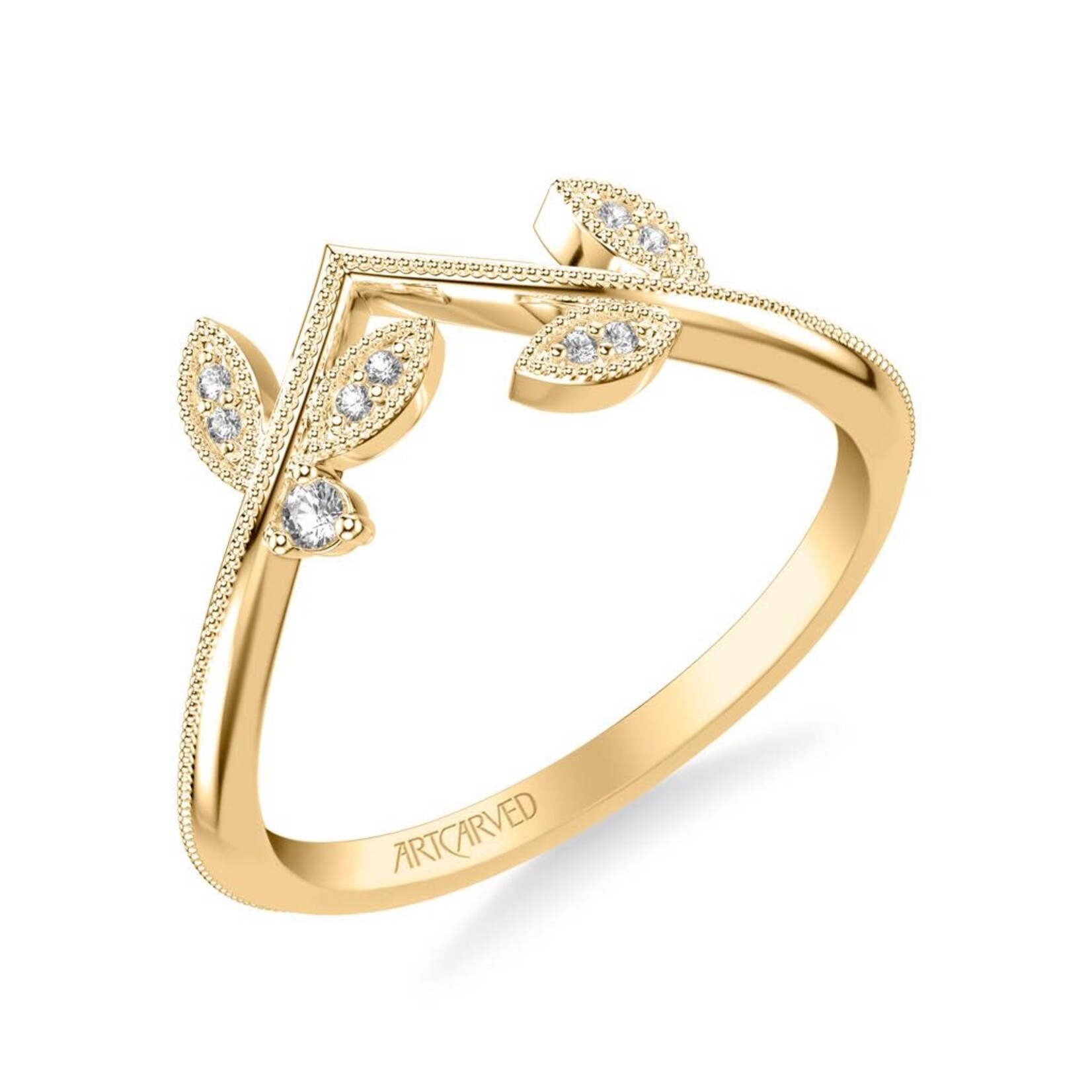 Floral Curved Diamond Band