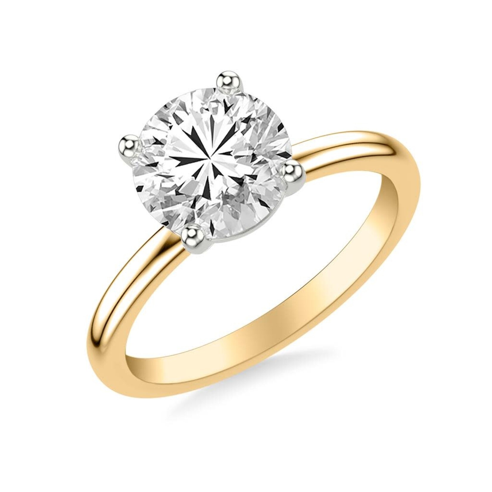 Classic Solitaire Engagement Ring with Polished Shank