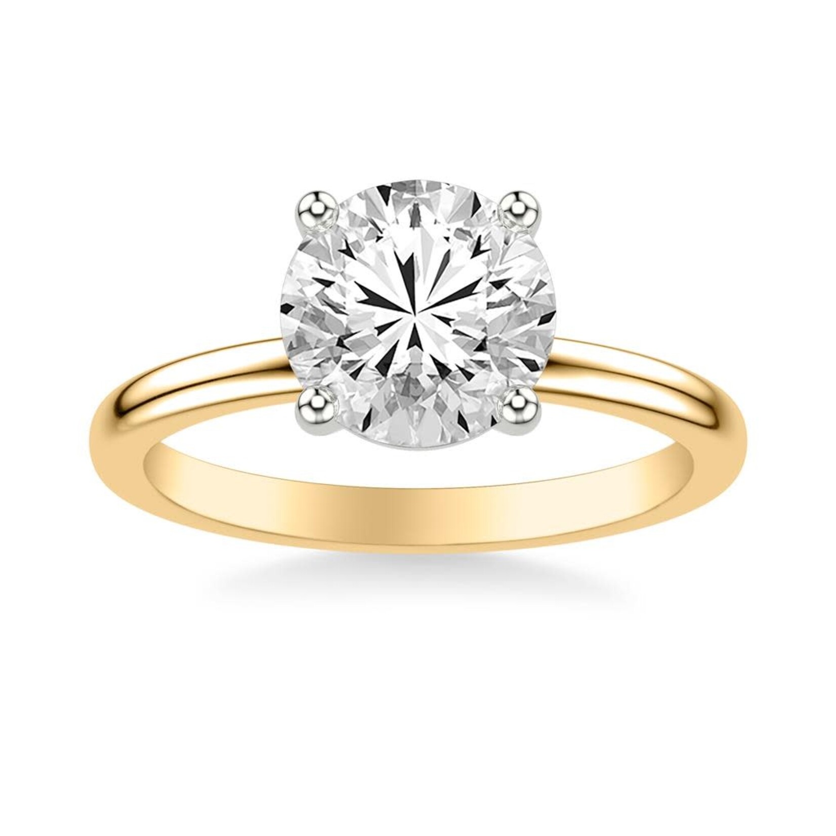 Classic Solitaire Engagement Ring with Polished Shank