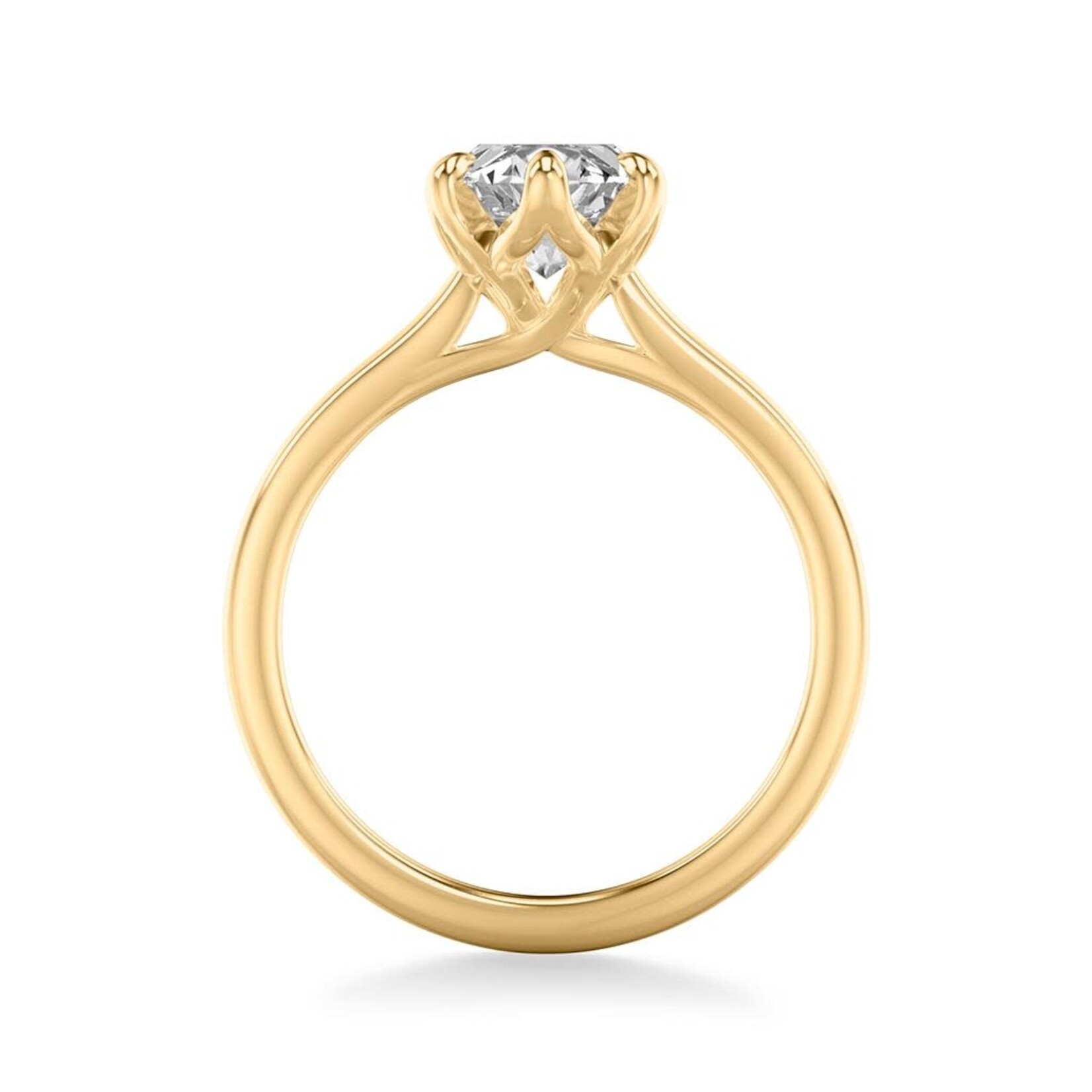 Art Carved Floral Solitaire Marquise Engagement Ring