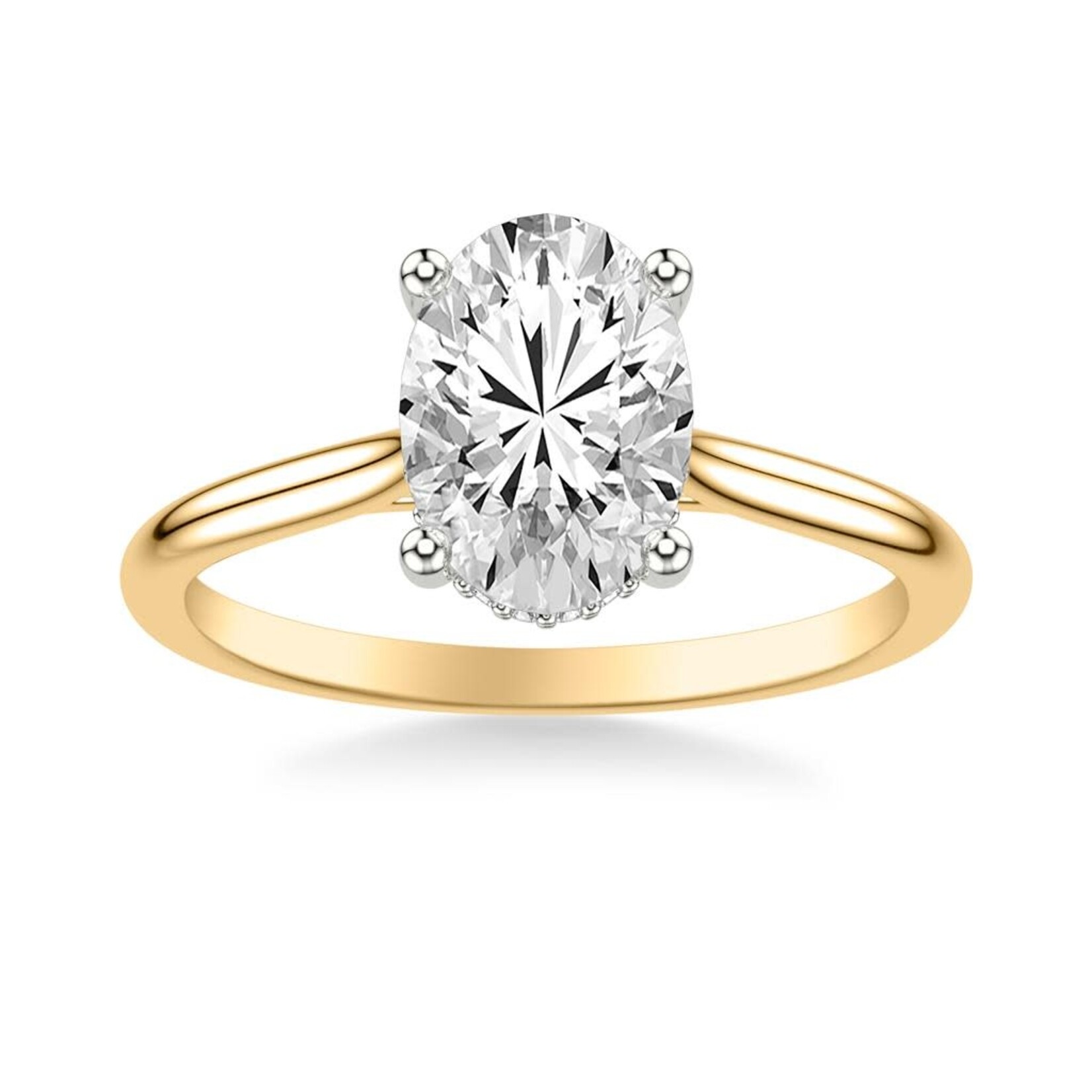 Oval Hidden Halo Solitaire Engagement Ring