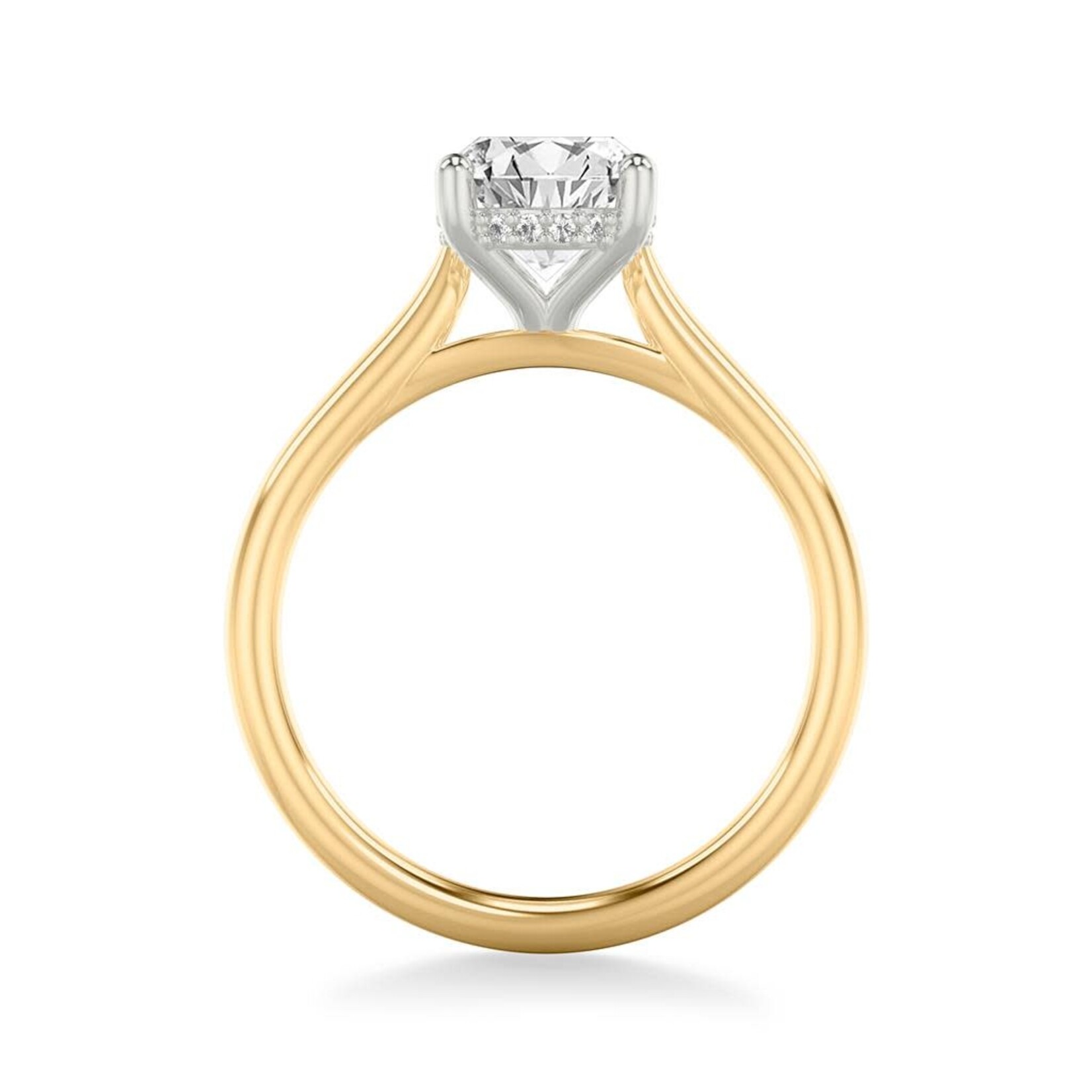 Oval Hidden Halo Solitaire Engagement Ring