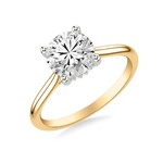 Round Hidden Halo Solitaire Engagement Ring