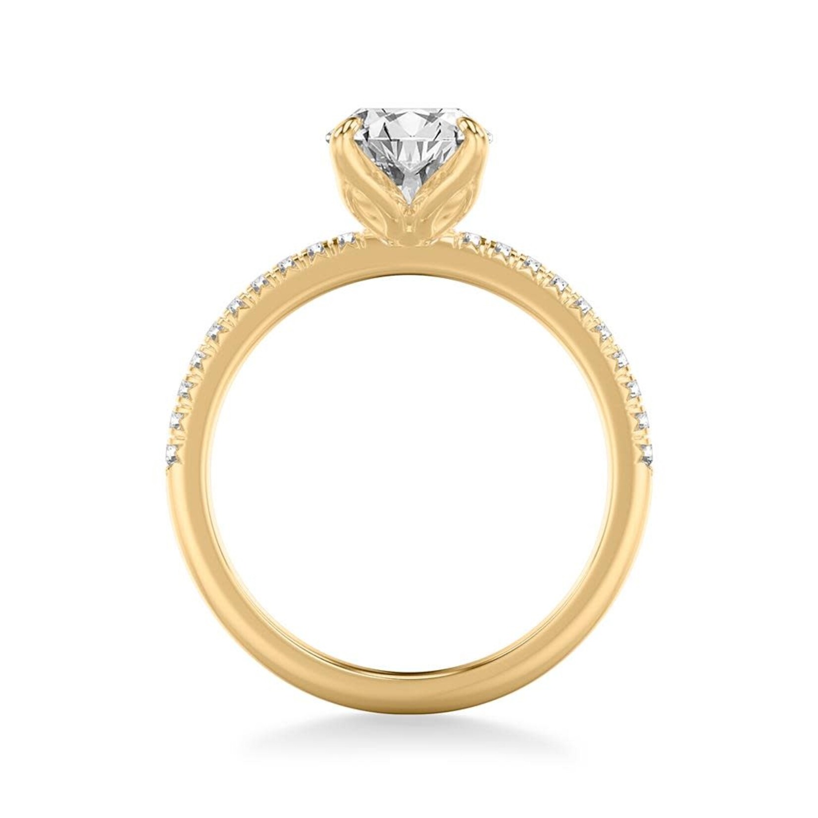 Art Carved Floral Pinched Diamond Wedding Band